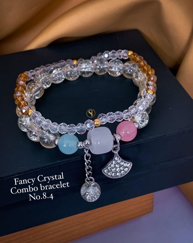 2 Fancy Designer Crystal Combo Bracelets Wholesale Price In Surat
